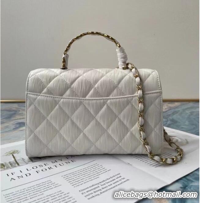 Top Design Chanel mini flap bag with top handle AS2478 white