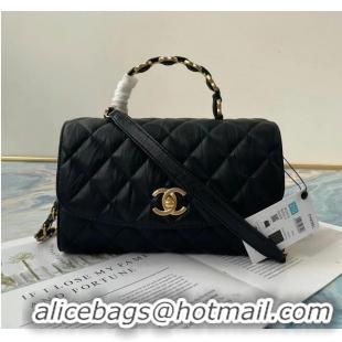 Cheapest Chanel mini flap bag with top handle AS2478 Black