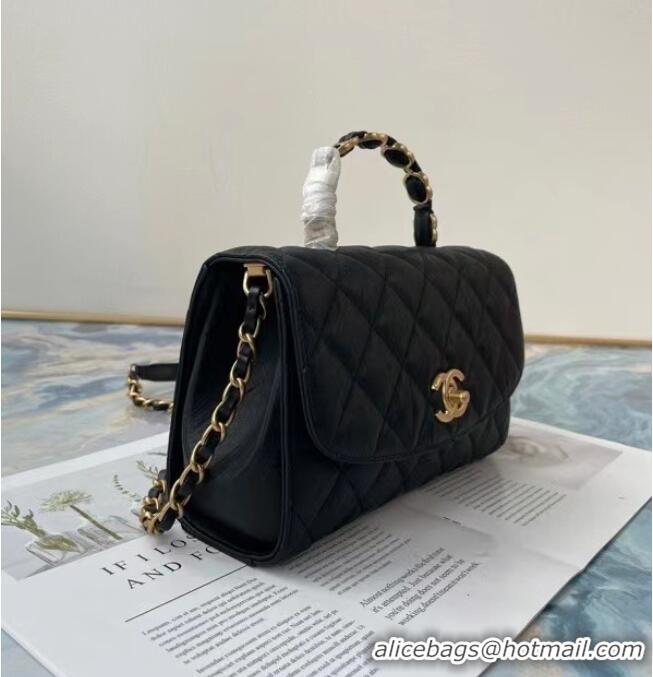 Cheapest Chanel mini flap bag with top handle AS2478 Black