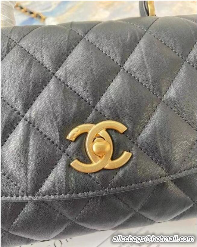 Cheapest Chanel mini flap bag with top handle AS2478 Black