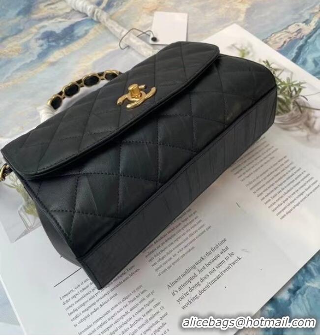 Cheapest Chanel mini flap bag with top handle AS2478 Black