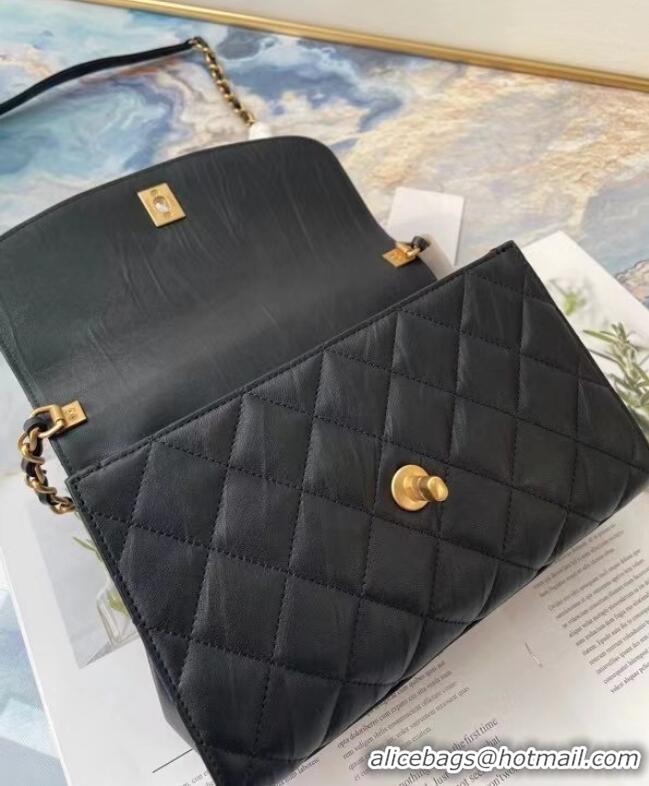 Cheapest Chanel mini flap bag with top handle AS2478 Black