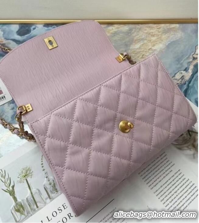 Discount Chanel mini flap bag with top handle AS2478 purple