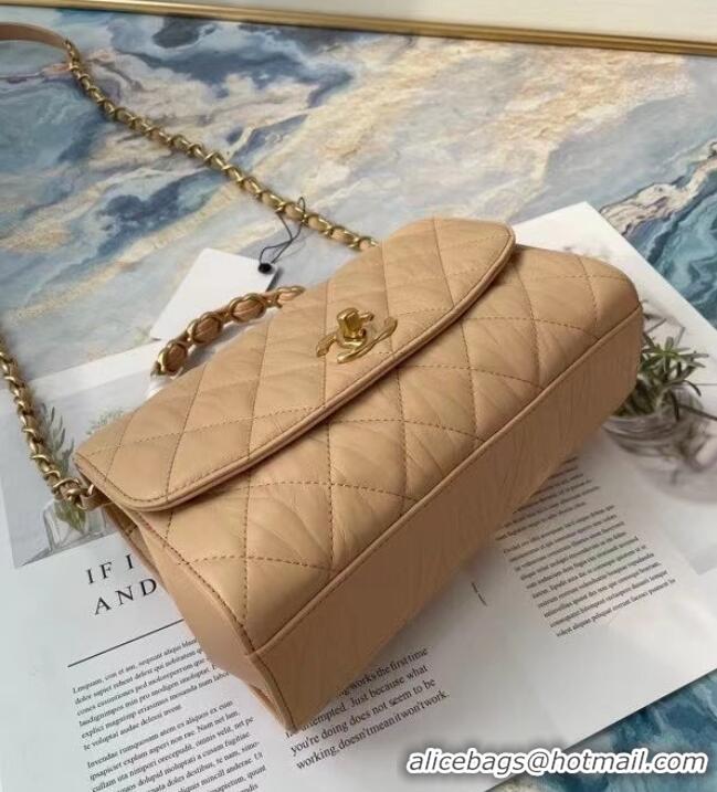 Spot Bulk Chanel mini flap bag with top handle AS2478 Apricot