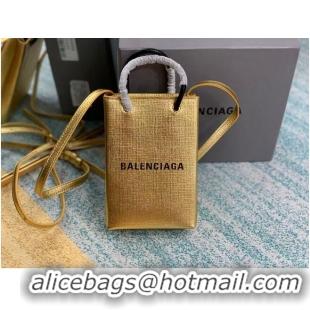 Good Quality Balenciaga Original Leather Mini Shopper Bag B152865 gold