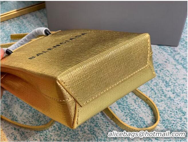 Good Quality Balenciaga Original Leather Mini Shopper Bag B152865 gold