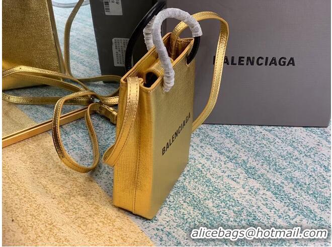 Good Quality Balenciaga Original Leather Mini Shopper Bag B152865 gold