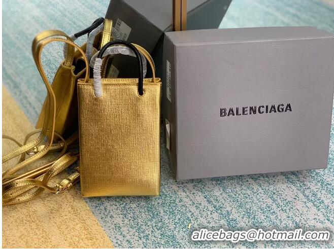 Good Quality Balenciaga Original Leather Mini Shopper Bag B152865 gold