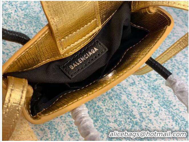 Good Quality Balenciaga Original Leather Mini Shopper Bag B152865 gold