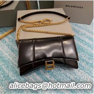 Low Cost Balenciaga HOURGLASS CHAIN BAG B164497 black