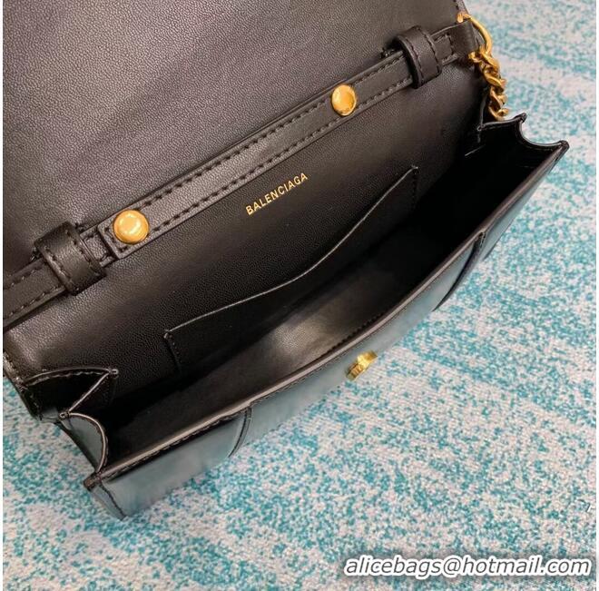 Low Cost Balenciaga HOURGLASS CHAIN BAG B164497 black