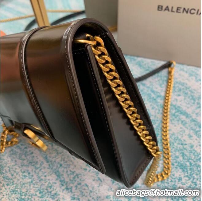 Low Cost Balenciaga HOURGLASS CHAIN BAG B164497 black