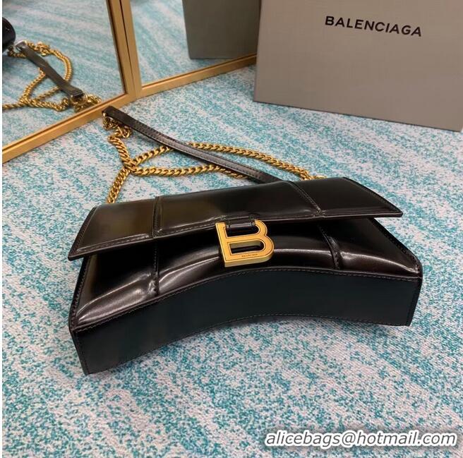 Low Cost Balenciaga HOURGLASS CHAIN BAG B164497 black