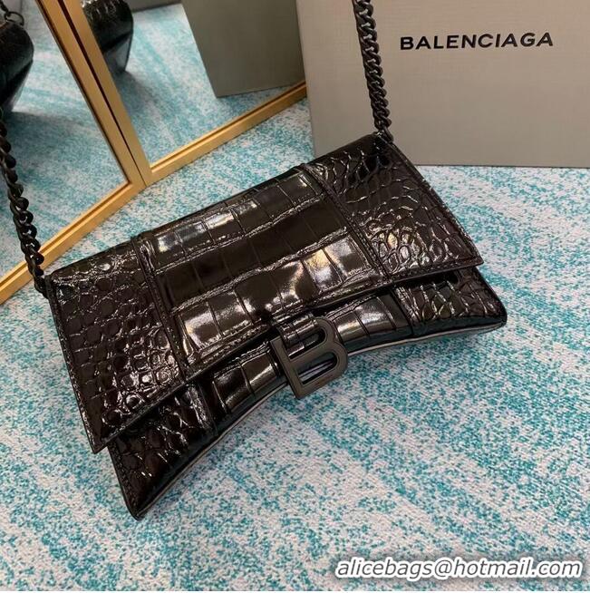 Discount Balenciaga HOURGLASS CHAIN BAG B164497 black