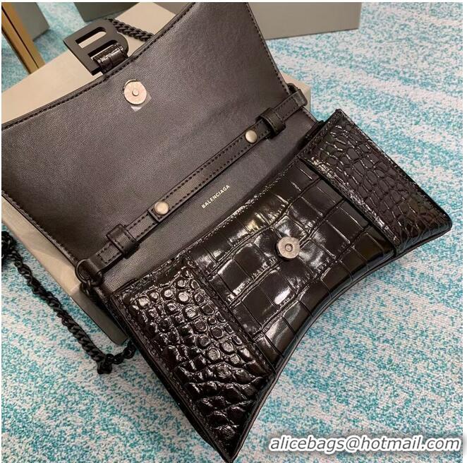 Discount Balenciaga HOURGLASS CHAIN BAG B164497 black