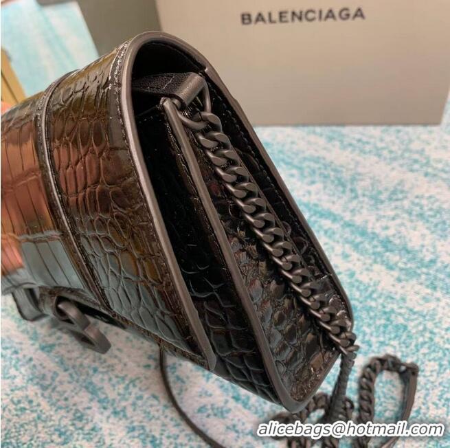 Discount Balenciaga HOURGLASS CHAIN BAG B164497 black