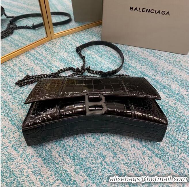 Discount Balenciaga HOURGLASS CHAIN BAG B164497 black