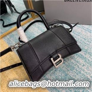 Traditional Specials Balenciaga HOURGLASS XS TOP HANDLE BAG Grained calsfkin B108896 black