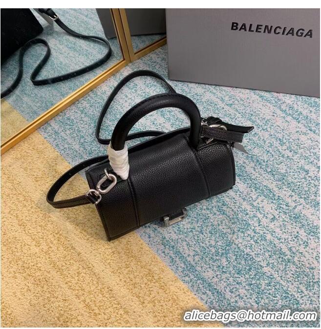 Traditional Specials Balenciaga HOURGLASS XS TOP HANDLE BAG Grained calsfkin B108896 black