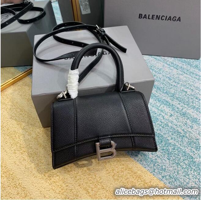 Traditional Specials Balenciaga HOURGLASS XS TOP HANDLE BAG Grained calsfkin B108896 black