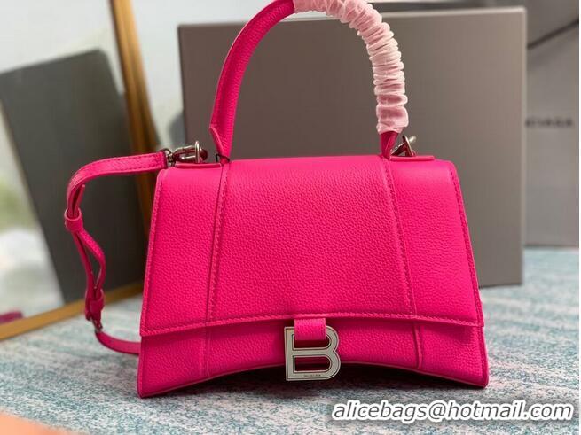 Reasonable Price Balenciaga HOURGLASS SMALL TOP HANDLE BAG B108895 neon pink