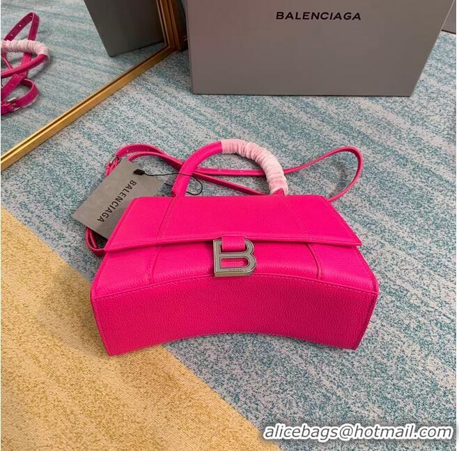 Reasonable Price Balenciaga HOURGLASS SMALL TOP HANDLE BAG B108895 neon pink