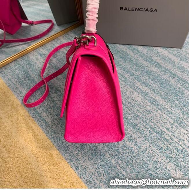 Reasonable Price Balenciaga HOURGLASS SMALL TOP HANDLE BAG B108895 neon pink