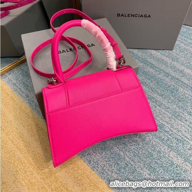 Reasonable Price Balenciaga HOURGLASS SMALL TOP HANDLE BAG B108895 neon pink