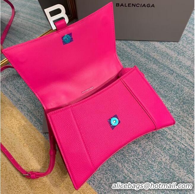 Reasonable Price Balenciaga HOURGLASS SMALL TOP HANDLE BAG B108895 neon pink