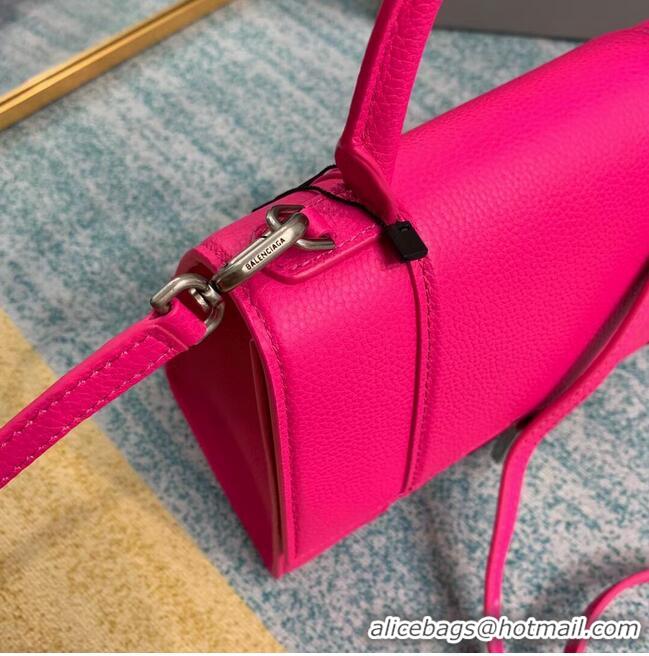 Reasonable Price Balenciaga HOURGLASS SMALL TOP HANDLE BAG B108895 neon pink