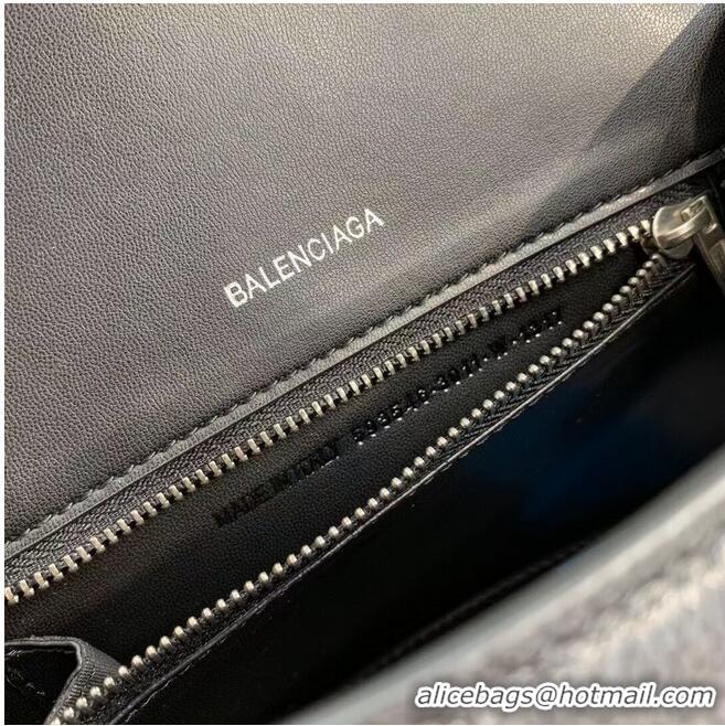 Low Cost Balenciaga HOURGLASS SMALL TOP HANDLE BAG B108895 black