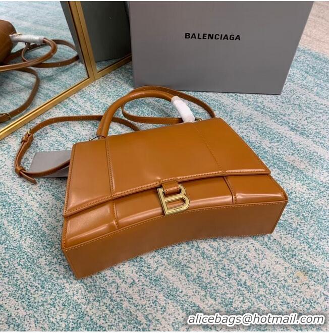 Best Design Balenciaga HOURGLASS MEDIUM TOP HANDLE BAG B108892 brown