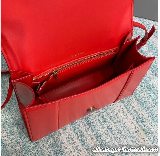 Famous Brand Balenciaga HOURGLASS MEDIUM TOP HANDLE BAG B108892 red