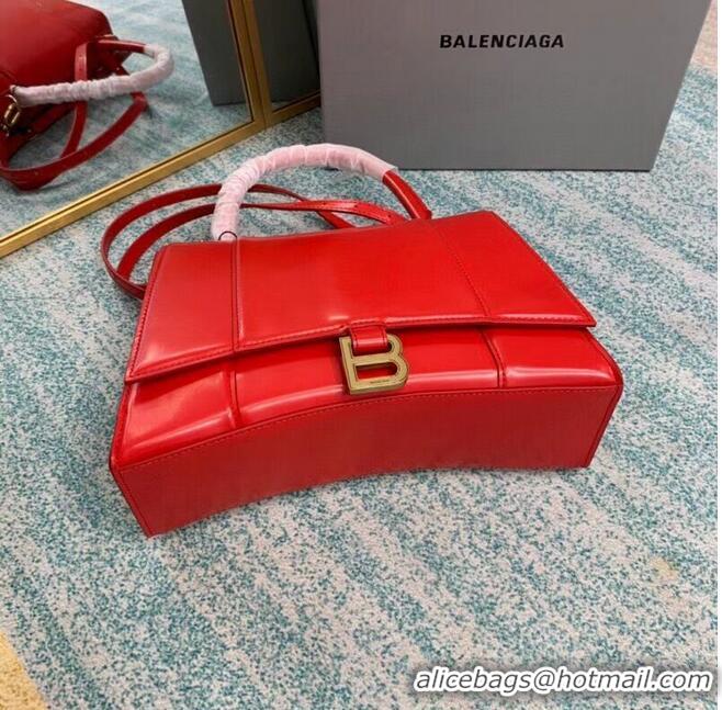 Famous Brand Balenciaga HOURGLASS MEDIUM TOP HANDLE BAG B108892 red