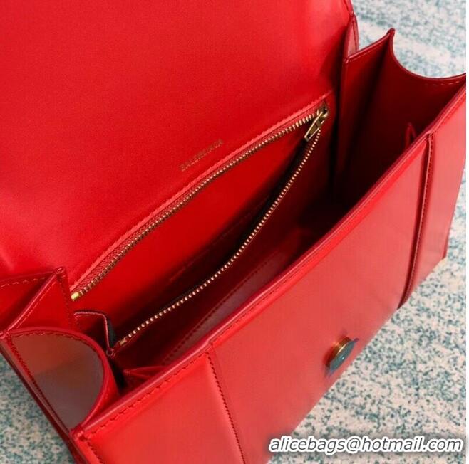 Famous Brand Balenciaga HOURGLASS MEDIUM TOP HANDLE BAG B108892 red