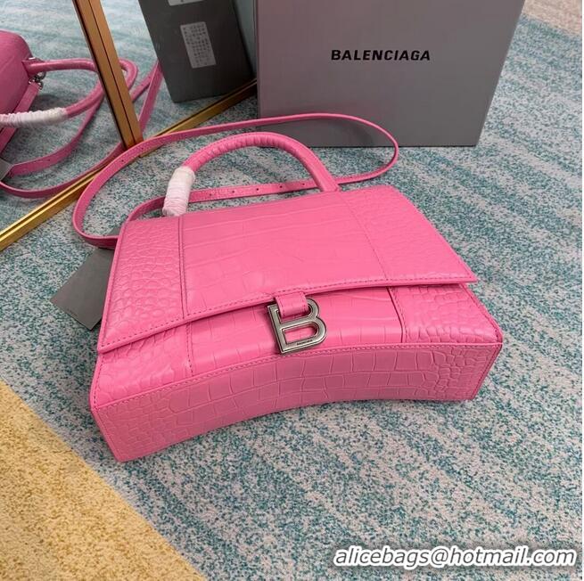 Famous Brand Balenciaga HOURGLASS MEDIUM TOP HANDLE BAG B108892E pink