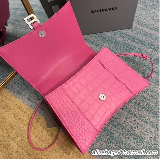 Famous Brand Balenciaga HOURGLASS MEDIUM TOP HANDLE BAG B108892E pink