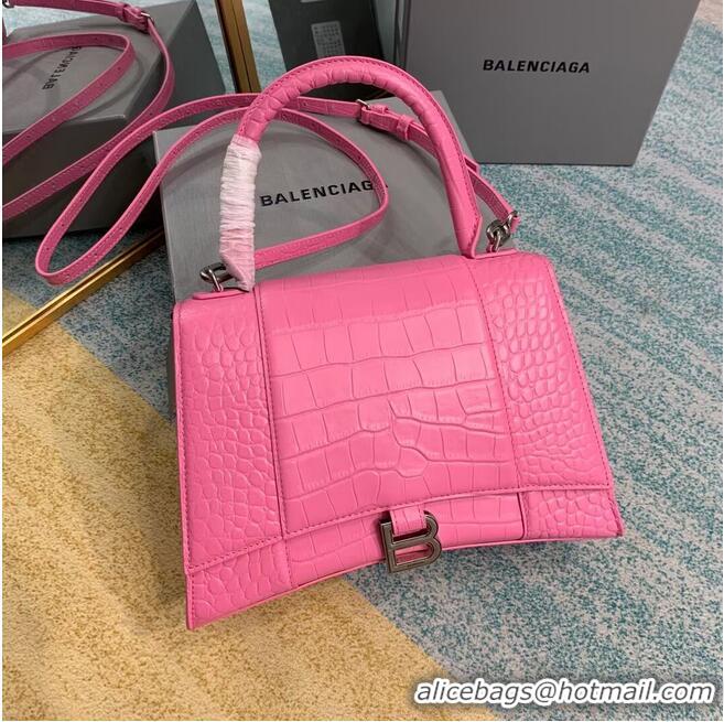 Famous Brand Balenciaga HOURGLASS MEDIUM TOP HANDLE BAG B108892E pink