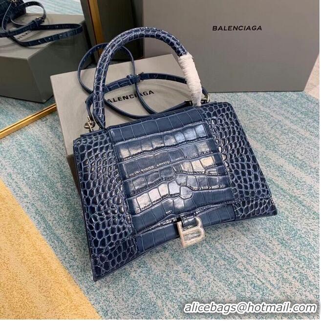 Discount Balenciaga HOURGLASS MEDIUM TOP HANDLE BAG B108892E blue