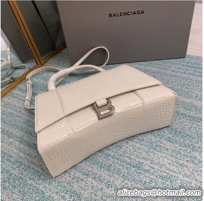 Well Crafted Balenciaga HOURGLASS MEDIUM TOP HANDLE BAG B108892E white