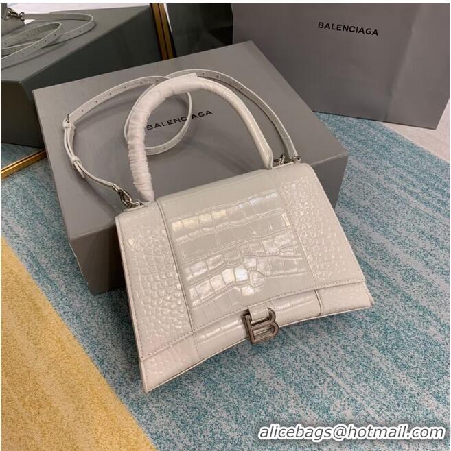 Well Crafted Balenciaga HOURGLASS MEDIUM TOP HANDLE BAG B108892E white