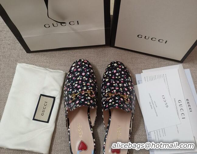 Top Quality Gucci Liberty London Floral Mules 010923 Black