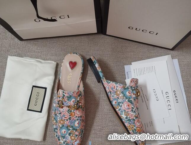 Best Price Gucci Liberty London Floral Mules 010923 Pink