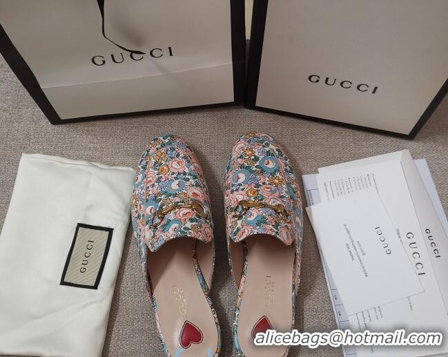 Best Price Gucci Liberty London Floral Mules 010923 Pink