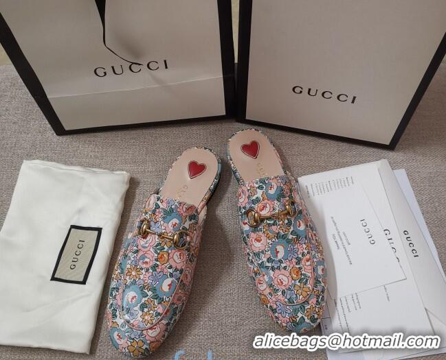 Best Price Gucci Liberty London Floral Mules 010923 Pink