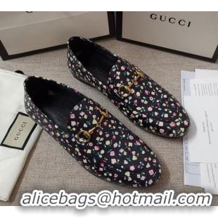 Classic Hot Gucci Liberty London Floral Loafers 010925 Black