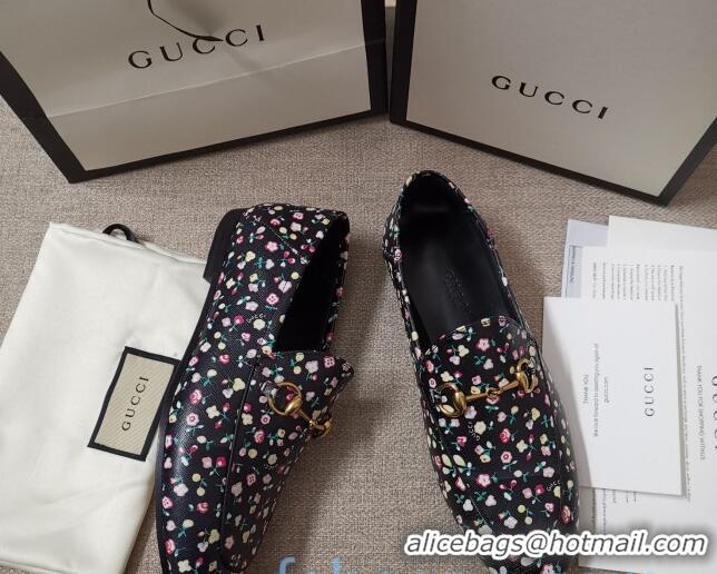 Classic Hot Gucci Liberty London Floral Loafers 010925 Black