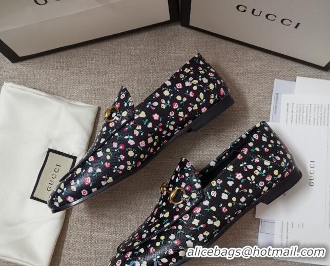 Classic Hot Gucci Liberty London Floral Loafers 010925 Black