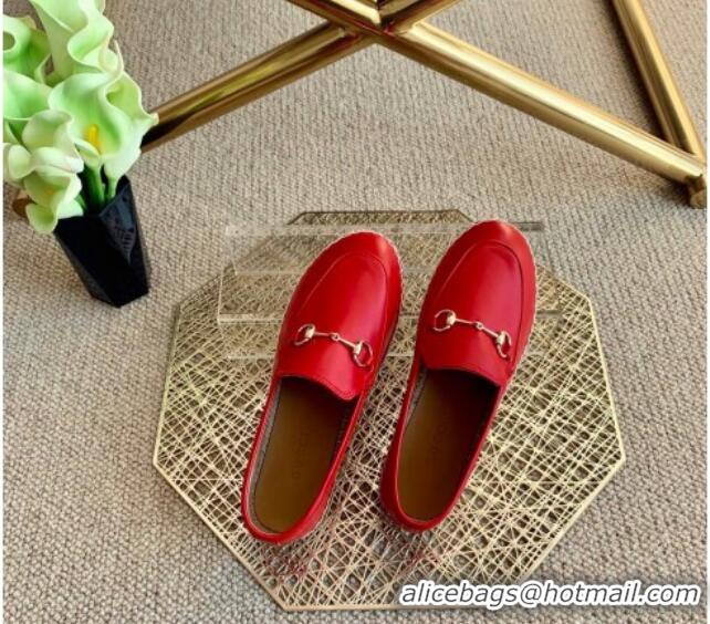 Best Price Gucci Jordaan Leather Espadrille 011125 Red 2021