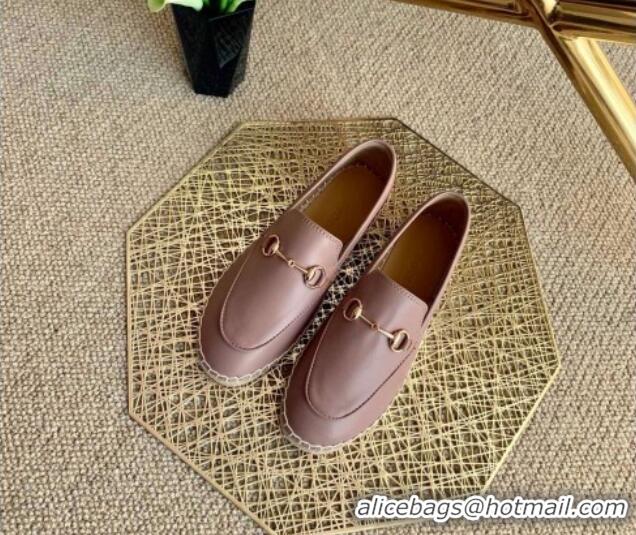 Custom Gucci Jordaan Leather Espadrilles 011125 Dusty Pink